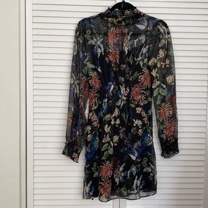 Zara Midi Floral black dress